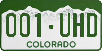 CO license plate 001UHD