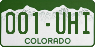 CO license plate 001UHI