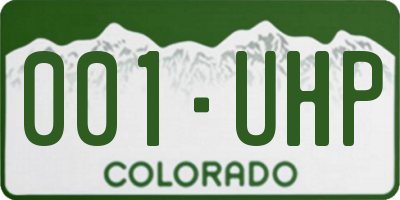 CO license plate 001UHP