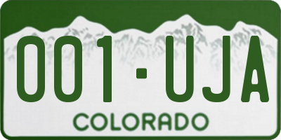 CO license plate 001UJA