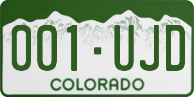 CO license plate 001UJD