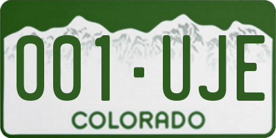 CO license plate 001UJE
