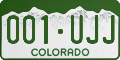 CO license plate 001UJJ