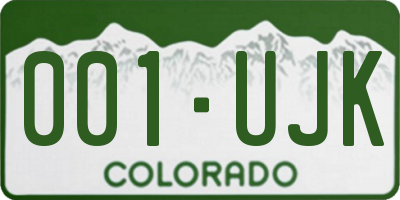 CO license plate 001UJK