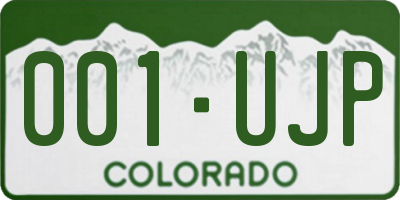 CO license plate 001UJP