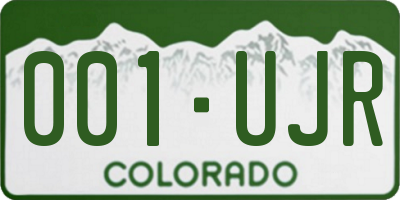 CO license plate 001UJR