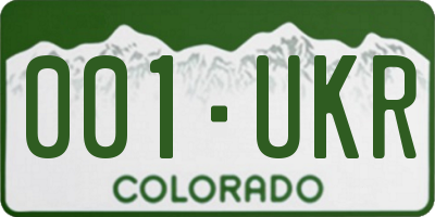 CO license plate 001UKR