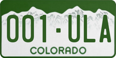 CO license plate 001ULA