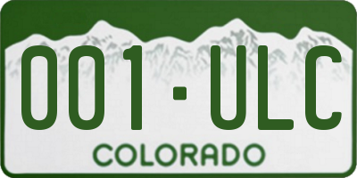 CO license plate 001ULC
