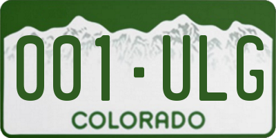 CO license plate 001ULG