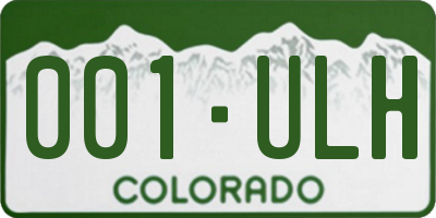 CO license plate 001ULH