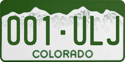 CO license plate 001ULJ