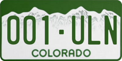 CO license plate 001ULN