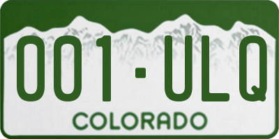 CO license plate 001ULQ