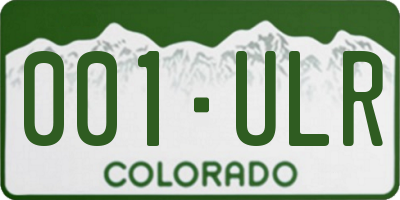 CO license plate 001ULR