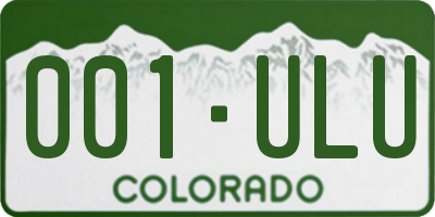 CO license plate 001ULU