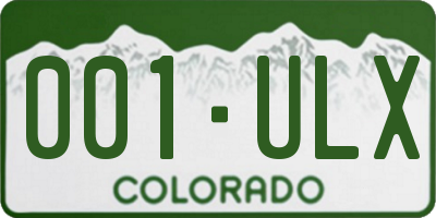 CO license plate 001ULX