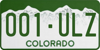 CO license plate 001ULZ