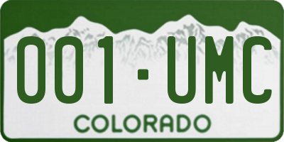 CO license plate 001UMC