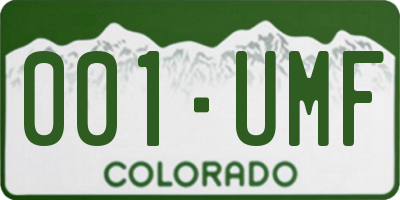 CO license plate 001UMF
