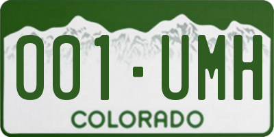 CO license plate 001UMH
