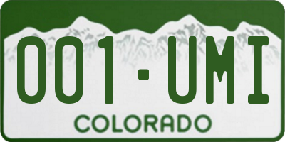 CO license plate 001UMI