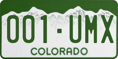 CO license plate 001UMX