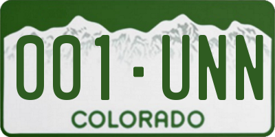 CO license plate 001UNN