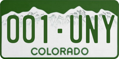 CO license plate 001UNY