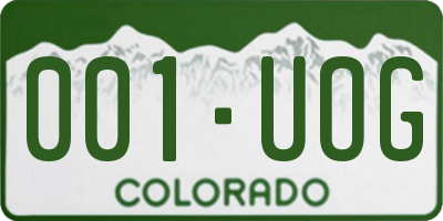 CO license plate 001UOG
