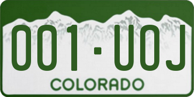 CO license plate 001UOJ