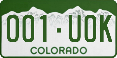 CO license plate 001UOK