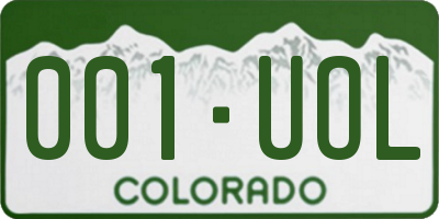 CO license plate 001UOL