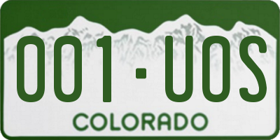 CO license plate 001UOS