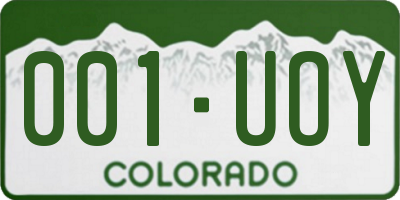 CO license plate 001UOY