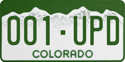 CO license plate 001UPD