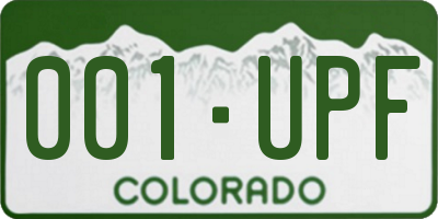 CO license plate 001UPF