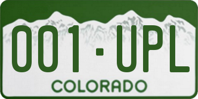 CO license plate 001UPL