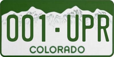 CO license plate 001UPR