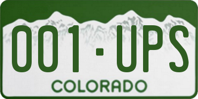 CO license plate 001UPS