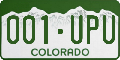CO license plate 001UPU