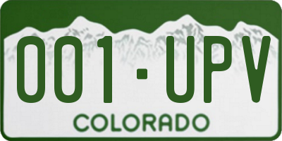 CO license plate 001UPV