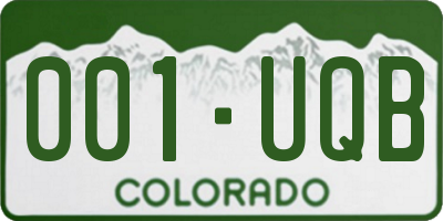 CO license plate 001UQB