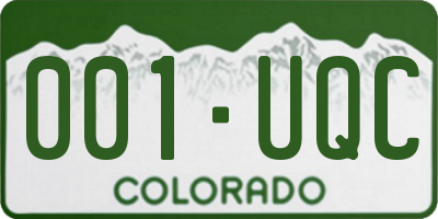 CO license plate 001UQC