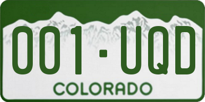 CO license plate 001UQD