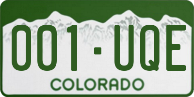 CO license plate 001UQE