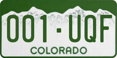 CO license plate 001UQF