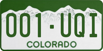 CO license plate 001UQI