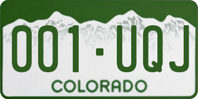 CO license plate 001UQJ