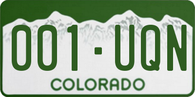 CO license plate 001UQN